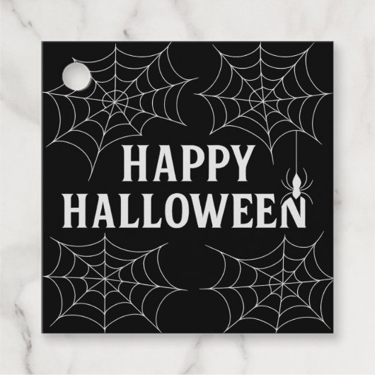 Spooky Drinken Happy Halloween Spiderwebs Haunted Bedankjes Labels (Voorkant)