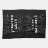 Spooky Drinken Happy Halloween Spiderwebs Haunted Theedoek (Horizontaal)