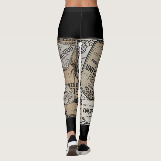 Spooky Drinken labels Halloween, heks tovenaar Leggings (Achterkant)