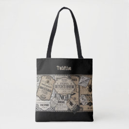 Spooky Drinken labels Halloween, heks tovenaar Tote Bag