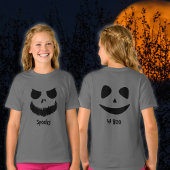 Spooky Dual Face voor- en achterkant Halloween T-shirt
