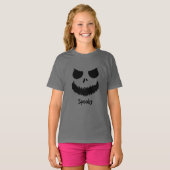 Spooky Dual Face voor- en achterkant Halloween T-shirt (Voorkant volledig)