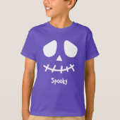 Spooky Dual Wit Gezicht Voor- en Achterkant Hallow T-shirt (Voorkant)