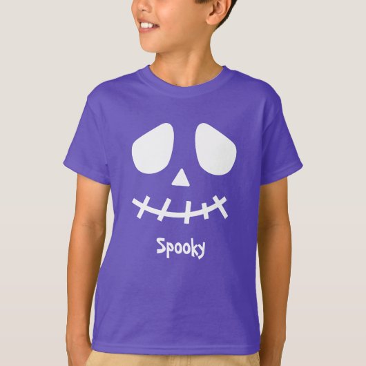Spooky Dual Wit Gezicht Voor- en Achterkant Hallow T-shirt (Voorkant)