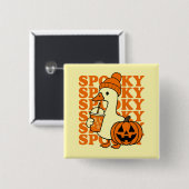 Spooky Duck in Beanie with Pumpkin Button (Voorkant /achterkant)