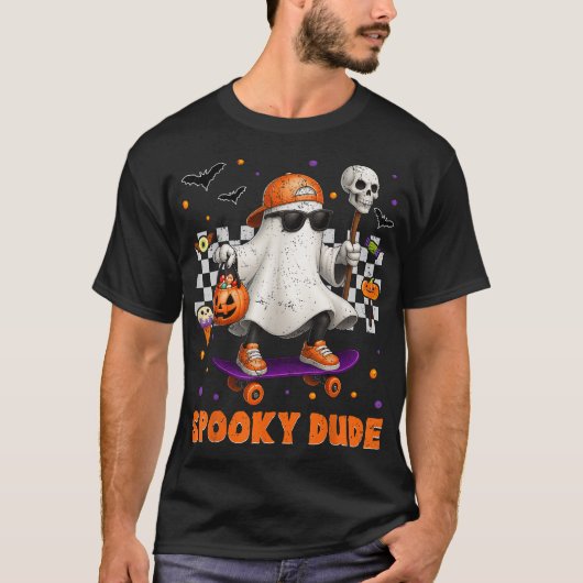 Spooky Dude Boo Ghost Halloween T-shirt (Voorkant)