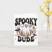 Spooky Dude Groovy Ghost Halloween Kostuum Kinder Kaart (Gele Bloem)
