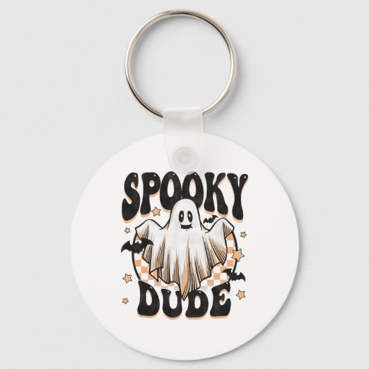 Spooky Dude Groovy Ghost Halloween Kostuum Kinder  Sleutelhanger (Voorkant)