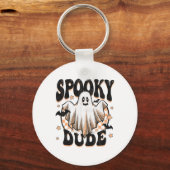 Spooky Dude Groovy Ghost Halloween Kostuum Kinder  Sleutelhanger (Voorkant)