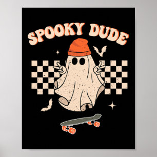 Spooky Dude Peuter Retro Groovy Hippie Halloween Poster