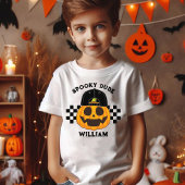 Spooky Dude Retro Pompoen Peuter Jongens Halloween Tri-Blend Shirt