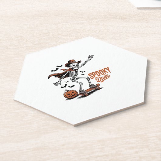 Spooky Dude Spooky Seizoen Kartonnen Onderzetters (Schuin)