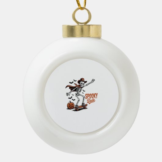 Spooky Dude Spooky Seizoen Keramische Bal Ornament (Voorkant)