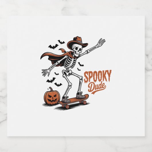 Spooky Dude Spooky Seizoen Sparkling Wijnetiket (Enkel label)