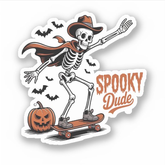 Spooky Dude Spooky Seizoen Sticker (Voorkant)