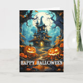 Spooky Dwelling Happy Halloween Kaart (Voorkant)