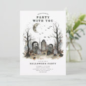 Spooky Dying to Party Halloween Kaart (Staand voorkant)