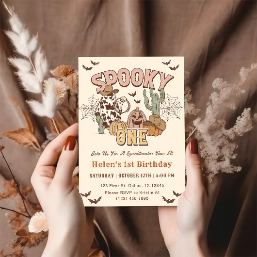 Spooky Een 1e Verjaardag Western Feest Kaart