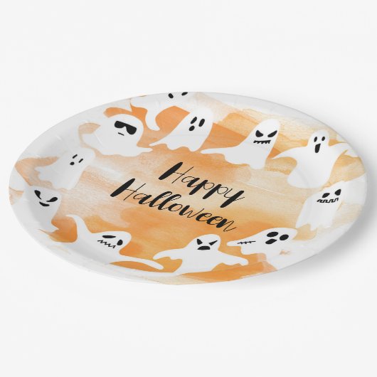 Spooky een eerste Halloween verjaardagsfeestje Papieren Bordje (Gekanteld)
