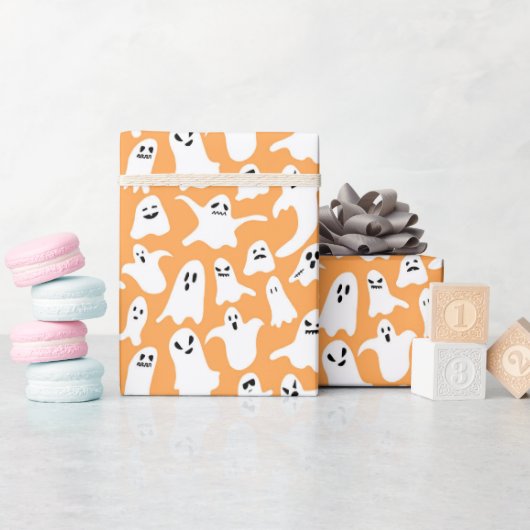 Spooky Een Eerste Verjaardag Halloween Sinaasappel Cadeaupapier (Baby Shower)