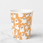 Spooky Een Eerste Verjaardag Halloween Sinaasappel Papieren Bekers (Achterkant)