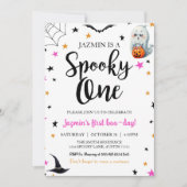 Spooky een eerste verjaardag Halloween uitnodiging (Voorkant)