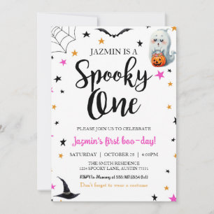 Spooky een eerste verjaardag Halloween uitnodiging
