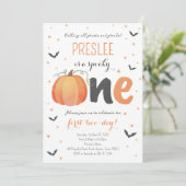 Spooky een eerste verjaardag Halloween uitnodiging (Staand voorkant)