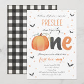 Spooky een eerste verjaardag Halloween uitnodiging (Voorkant / Achterkant)