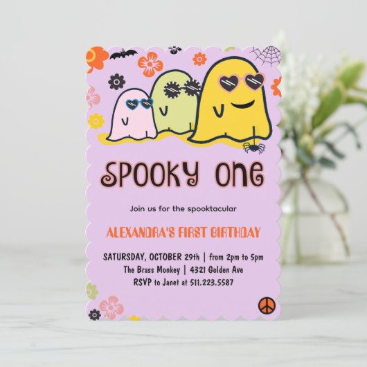 Spooky een eerste verjaardag kaart (Staand voorkant)