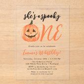 Spooky een eerste verjaardagsfeestje acryl uitnodigingen (Voorkant)