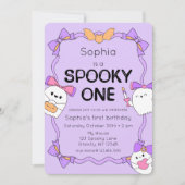 Spooky een Halloween 1e verjaardag foto uitnodigin Kaart (Voorkant)