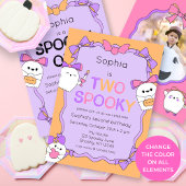 Spooky een Halloween 1e verjaardag foto uitnodigin Kaart