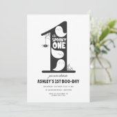 Spooky Een Halloween 1e Verjaardag Uitnodiging Gho (Staand voorkant)