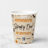 Spooky één! Halloween 1e verjaardagsfeestje Papieren Bekers (Voorkant)