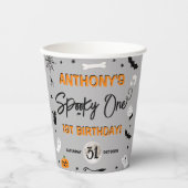 Spooky één! Halloween 1e verjaardagsfeestje Papieren Bekers (Voorkant)