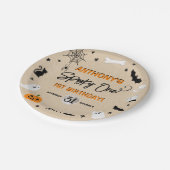 Spooky één! Halloween 1e verjaardagsfeestje Papieren Bordje (Gekanteld)