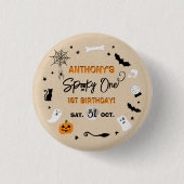 Spooky één! Halloween 1e verjaardagsfeestje Ronde Button 3,2 Cm (Voorkant)