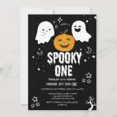 Spooky een Halloween eerste verjaardagsfeestje Inv Kaart (Voorkant)