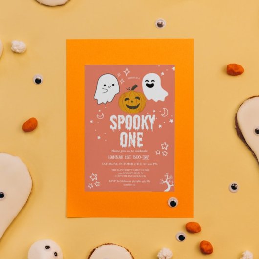 Spooky een Halloween eerste verjaardagsfeestje Inv Kaart