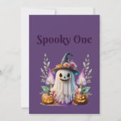 Spooky Een Halloween Ghost Eerste Verjaardagsfeest Kaart (Achterkant)