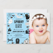 Spooky Een Halloween Ghost meisje 1e verjaardag fe Kaart (Voorkant)