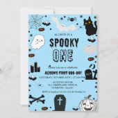 Spooky Een Halloween Ghost meisje 1e verjaardag fe Kaart (Voorkant)