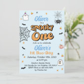 Spooky een Halloween jongen 1e verjaardag Kaart (Staand voorkant)