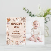 Spooky Een Halloween Leuke Ghost 1e Verjaardag Fot Kaart (Staand voorkant)