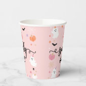 Spooky Een Halloween Leuke Ghost 1e Verjaardag Papieren Bekers (Links)