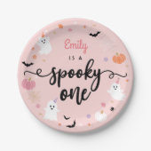 Spooky Een Halloween Leuke Ghost 1e Verjaardag Papieren Bordje (Voorkant)