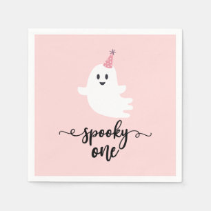 Spooky Een Halloween Leuke Ghost 1e Verjaardag Servet