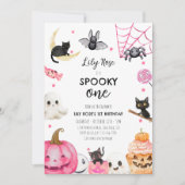 Spooky een Halloween meisje 1e verjaardag Kaart (Voorkant)