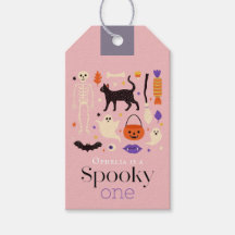 Spooky Een Halloween Motieven Roze 1e Verjaardag